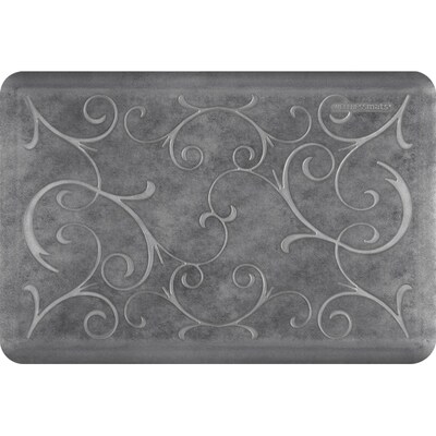 WellnessMats Estates Shades of Silver Bella Anti-Fatigue Mat, 36" x 24", Slate (EB32WMRBNGRY)