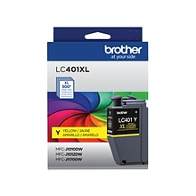 Brother LC401 Yellow High Yield Ink Cartridge, Prints Up to 500 Pages (LC401XLYS)