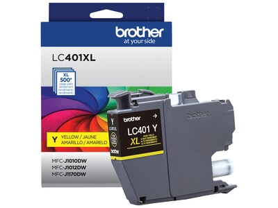 Brother LC401 Yellow High Yield Ink Cartridge, Prints Up to 500 Pages (LC401XLYS)