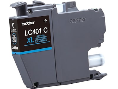 Brother LC401 Cyan High Yield Ink Cartridge, Prints Up to 500 Pages (LC401XLCS)