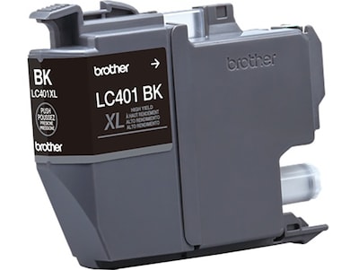 Brother LC401 Black High Yield Ink Cartridge, Prints Up to 500 Pages (LC401XLBKS)