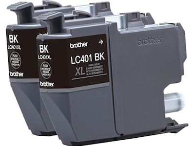 Brother LC401 Black High Yield Ink Cartridge, 2/Pack   (LC401XL2PKS)