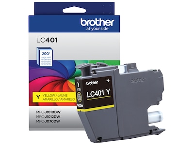 Brother LC401 Yellow Standard Yield Ink Cartridge, Prints Up to 200 Pages (LC401YS)