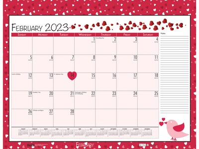 2023-2024 House of Doolittle Seasonal Holiday Depictions 22" x 17" Academic Monthly Desk Pad Calendar, Multicolor (1395-24)