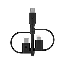 Belkin BOOST CHARGE Universal Lightning/Micro-USB/USB Type-C Cable, Black (CAC001bt1MBK)