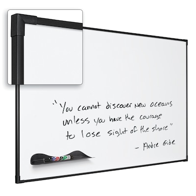 Best-Rite Ultra Trim Magnetic Dry-Erase Board, Black Frame, 4 x 3