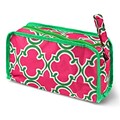 Zodaca Travel Cosmetic Makeup Case Bag Pouch Toiletry Zip Organizer - Pink Quatrefoil