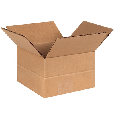 Quill Brand 6 x 6 x 4 Multi-Depth Shipping Boxes, 200#/ECT-32 Mullen Rated Corrugated, Pack of 25