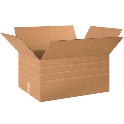 SI Products 24 x 18 x 12 Multi-Depth Shipping Boxes, 200#/ECT-32 Mullen Rated Corrugated, Pack of 10, (MD241812)