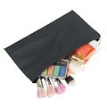 Zodaca Pencil Case Toiletry Holder Cosmetic Bag Travel Makeup Zip Storage Organizer - Black