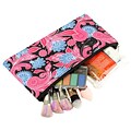 Zodaca Pencil Case Toiletry Holder Cosmetic Bag Travel Makeup Zip Storage Organizer - Pink Paisley