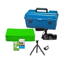 Hamilton Buhl MPSK-S 30MP Digital Video Camcorder Small Media Production Studio Kit, Blue/Black/Gree
