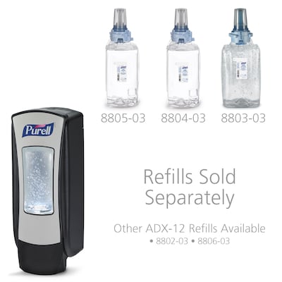 PURELL ADX 12 Wall Mounted Hand Sanitizer Dispenser, Black/Brushed Chrome (8828-06)