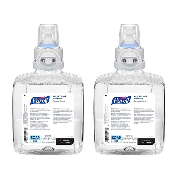 PURELL Brand Healthy SOAP Mild Foam Hand Soap Refill for PURELL CS8 Touch-Free Soap Dispenser, 1200 mL, 2/Pack (7874-02)