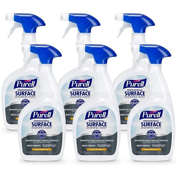 Purell Professional Surface Disinfectant Spray, Fresh Citrus Scent, 32 oz., 6/Carton (3342-06)