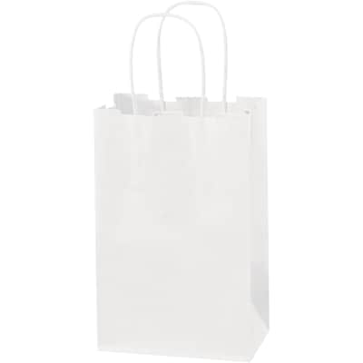 Staples 5 1/4 x 3 1/4 x 8 3/8 Shopping Bags, White, 250/Carton (BGS101W)
