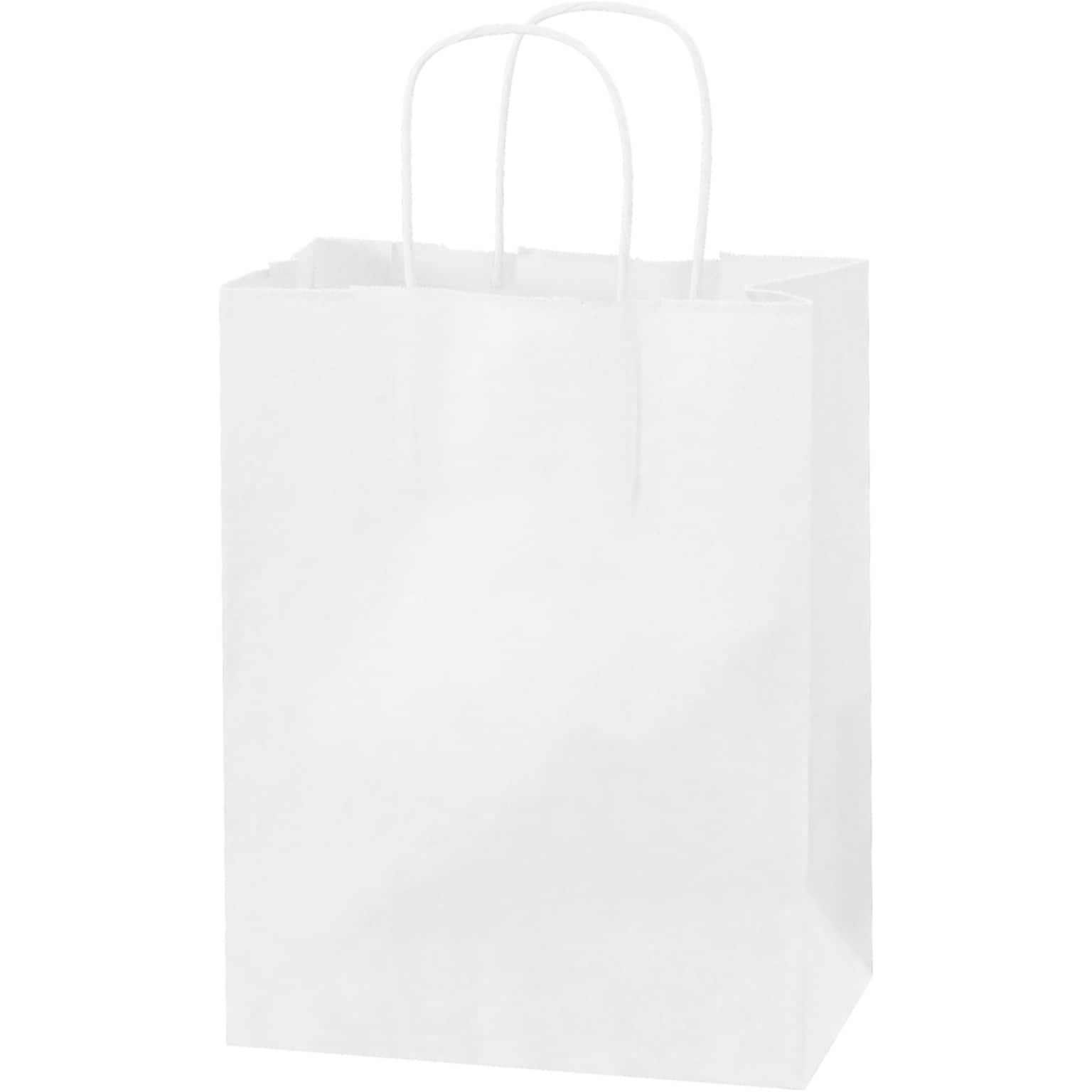 Staples® 10.25 x 4.5 x 4.75 Paper Shopping Bags, White, 250/Carton (BGS103W)