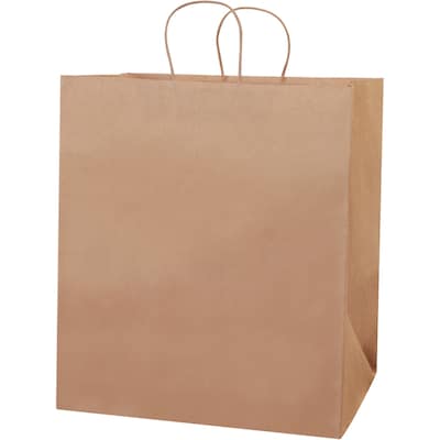 Staples 14 x 10 x 15 1/2 Shopping Bags, Kraft, 200/Carton (BGS107K)