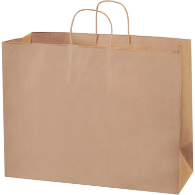 Staples 16 x 6 x 12 Shopping Bags, Kraft, 250/Carton (BGS108K)