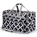 Zodaca Large Duffel Travel Bag Overnight Weekend Handbag Camping Hiking Zipper Shoulder Carry Bag - Black Quatrifoil