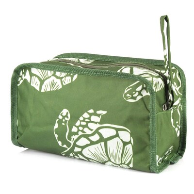 Zodaca Womens Travel Cosmetic Bag Multifunction Toiletry Pouch Makeup Organizer Zip Storage Case - Green Turtle