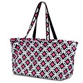 Zodaca Large All Purpose Stylish Magnetic Clasp Open Top Handbag Laundry Shopping Utility Tote Carry Bag - Graphic Black