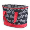 Zodaca Large Pinic Travel Outdoor Camping Party Food Drink Water Storage Zip Cooler Bag - Hounds tooth Bows