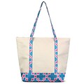 Zodaca Stylish Small Pinic Outdoor Camping Party Food Drink Storage Insulated Cooler Tote Bag - Blue Quatrefoil