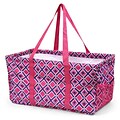 Zodaca All Purpose Wireframe Utility Waterproof Handbag Tote Bag for Travel Laundry Shopping - Pink/Purple Times Square
