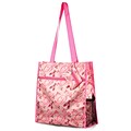 Zodaca Lightweight All Purpose Handbag Zipper Carry Tote Shoulder Bag for Travel Shopping - Pink Ballet