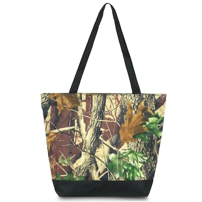 Zodaca Large All Purpose Lightweight Handbag Shopping Travel Tote Carry Shoulder Zipper Bag - Natural Camo