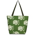 Zodaca Large All Purpose Lightweight Handbag Shopping Travel Tote Carry Shoulder Zipper Bag - Green Turtle