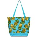 Zodaca Large All Purpose Lightweight Handbag Shopping Travel Tote Carry Shoulder Zipper Bag - Pineapple
