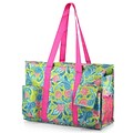 Zodaca Lightweight All Purpose Handbag Large Utility Shoulder Tote Carry Bag for Camping Travel Shopping - Green Paisley