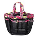 Zodaca Lightweight Mesh Shower Caddie Bag Quick Dry Bath Organizer Carry Tote Bag for Gym Camping - Pink Yellow Paisley