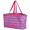 Zodaca Stylish Large All Purpose Open Top Handbag Laundry Shopping Utility Tote Carry Bag - Times Square Pink