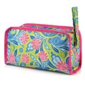 Zodaca Womens Travel Cosmetic Bag Multifunction Toiletry Pouch Makeup Organizer Zip Storage Case - Green Pink Paisley