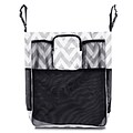 Zodaca Baby Cart Strollers Bag Buggy Pushchair Organizer Basket Storage Bag for Walk Shopping - Gray/White Chevron