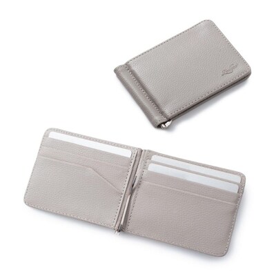 Zodaca Stylish Men's Slim Leather Bifold Wallet Purse Credit Card Holder Case with Removable Money Clip - Gray