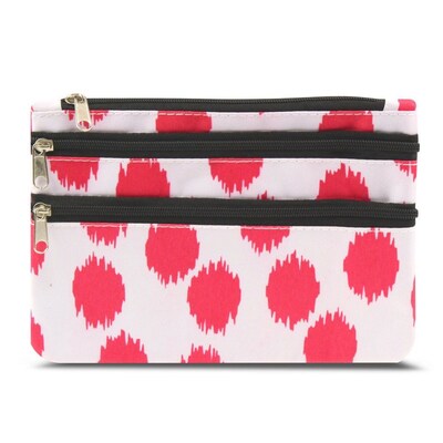 Zodaca Women Coin Purse Wallet Zipper Pouch Bag Card Holder Case - Pink with Black Trim