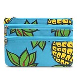 Zodaca Coin Purse Women Zipper Bag Key Wallet Pouch Clutch Key Card Holder - Blue Pineapple