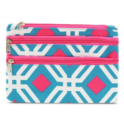 Zodaca Women Coin Purse Wallet Zipper Pouch Bag Card Holder Case - Blue Graphic