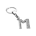 Custom Insten Glamorous Alphabet Patterned Letter M Keychain with White Crystals