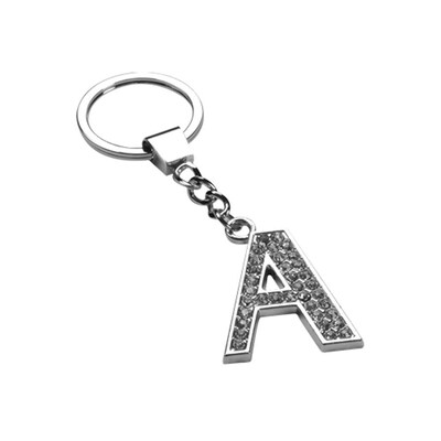Insten Glamorous Alphabet Patterned Letter A Keychain with White Crystals