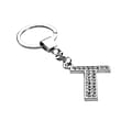 Custom Insten Glamorous Alphabet Patterned Letter T Keychain with White Crystals