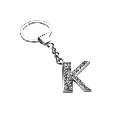 Insten Glamorous Alphabet Patterned Letter K Keychain with White Crystals