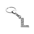 Custom Insten Glamorous Alphabet Patterned Letter L Keychain with White Crystals