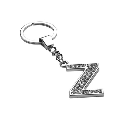 Insten Glamorous Alphabet Patterned Letter Z Keychain with White Crystals