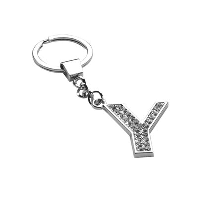 Insten Glamorous Alphabet Patterned Letter Y Keychain with White Crystals