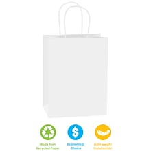 Staples 10 x 5 x 13 Shopping Bags, White, 250/Carton (BGS104W)